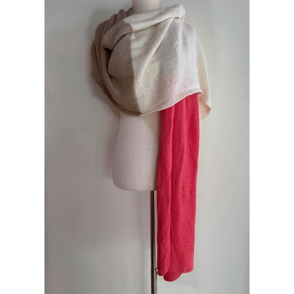 NWT J. Crew Colorblock Oversized Long Wool Rabbit Hair Blend Scarf Wrap OS‌